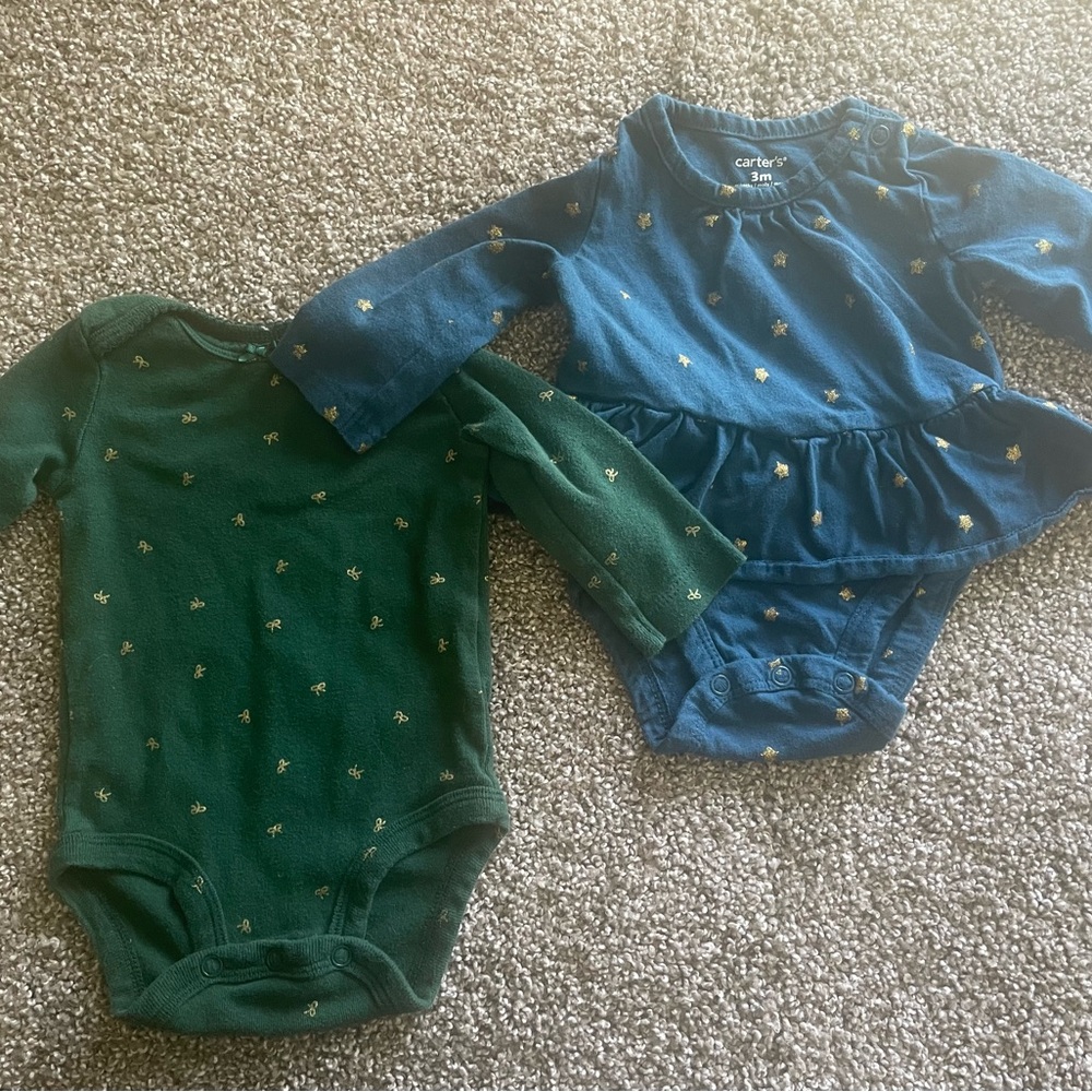 Carter's Baby Bodysuit Set - Green and Blue